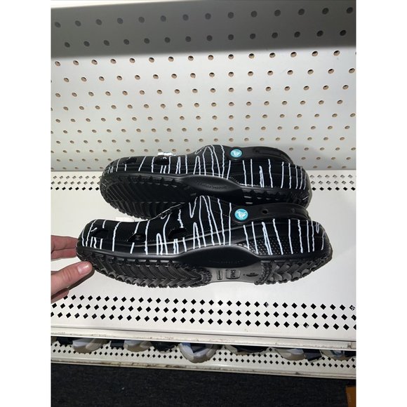 Crocs Ron English Party Animals Classic Slip On Clogs Mens Size 11 Zebra Black